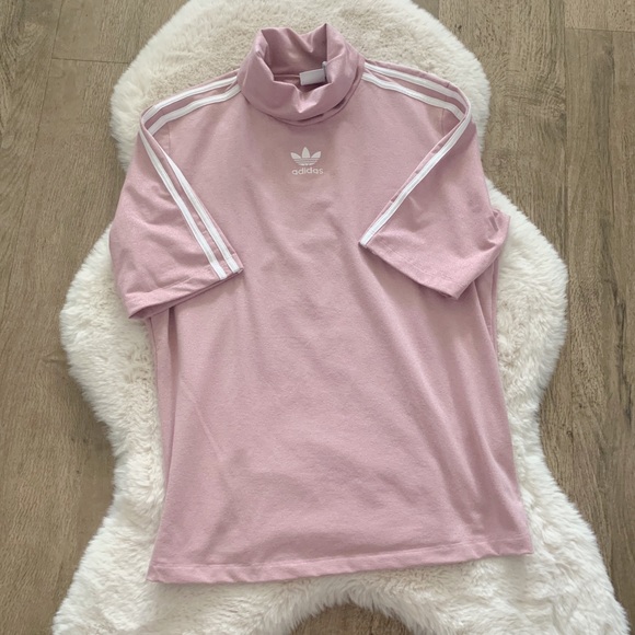 adidas Tops - Adidas mock neck shimmer short sleeve top